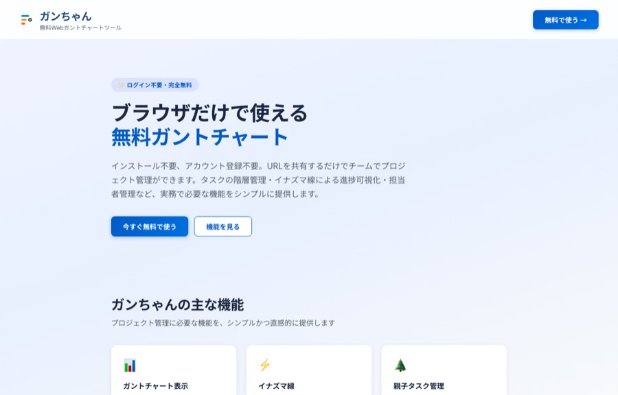 ガンちゃん（無料Webガントチャート）